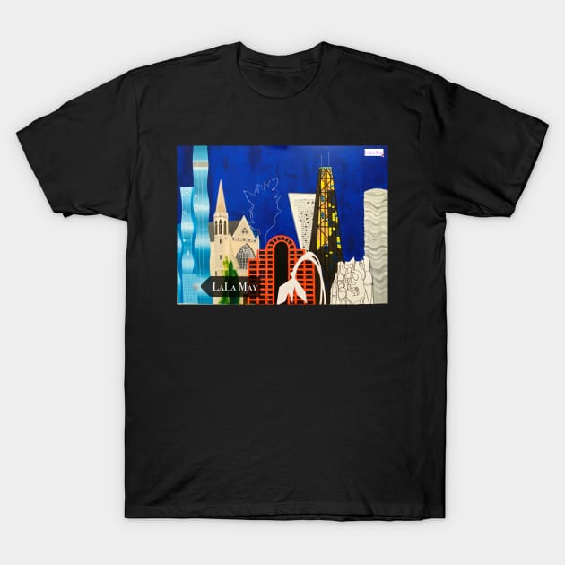 Chicago Architectural Menagerie T-Shirt by LaLaMay